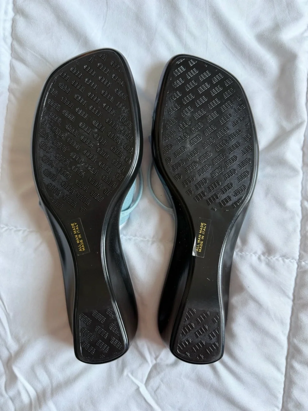 Italian Shoemakers Powder Blue Twisted Strap Slide Mules NWOT Sparkles - Picture 6 of 6